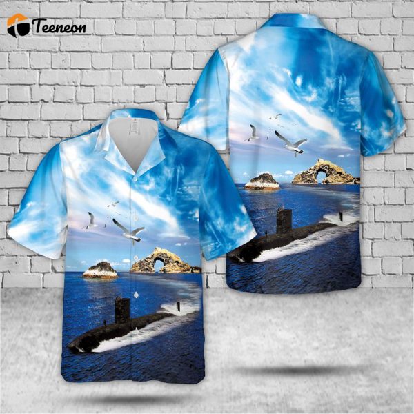 Royal Navy HMS Tireless (S88) Hawaiian Shirt Gift for Dad Father Days