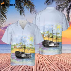 Royal Navy HMS Victory Hawaiian Shirt Gift for Dad Father Days