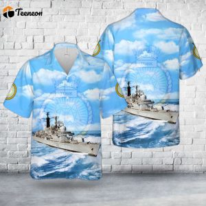 Royal Navy HMS York (D98) Type 42 destroyer Hawaiian Shirt Gift for Dad Father Days