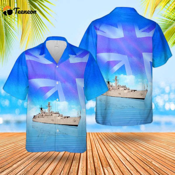 Royal Navy RN HMS Brilliant (F90) Type 22 frigate Hawaiian Shirt Gift for Dad Father Days