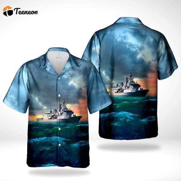 Royal New Zealand Navy RNZN HMNZS Te Kaha F77 Hawaiian Shirt Gift for Dad Father Days