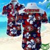 San Francisco 49ers Floral Dark Blue Dark Red Hawaiian Shirt