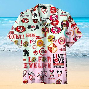 San Francisco 49ers Print Stitching Hawaiian Shirt