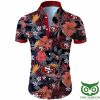 San Francisco 49ers Red Flowers Black Hawaiian Shirt