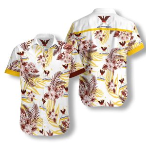 San Francisco Proud On White Background Pattern Hawaiian Shirt