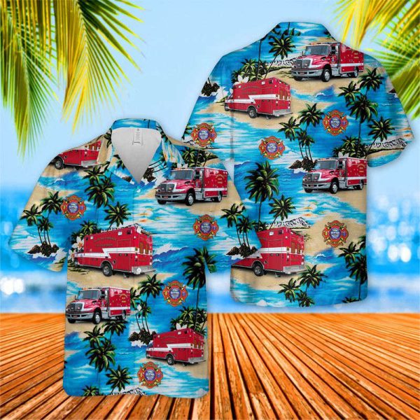 South San Francisco Fire Department EMS Hawaiian Shirt For Men Women