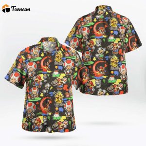 Super Mario Luigi Toad Hawaiian Shirt