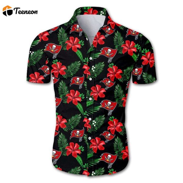 Tampa Bay Buccaneers Hawaiian Shirt Floral Button Up Slim Fit Body