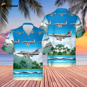 US Navy A-4E Skyhawk Of VA-164 Hawaiian Shirt Gift for Dad Father Days