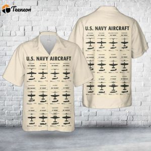 US Navy Aircraft Hawaiian Shirt Gift for Dad Father Days