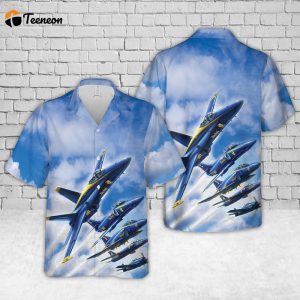 US Navy Blue Angels Show Hawaiian Shirt Gift for Dad Father Days