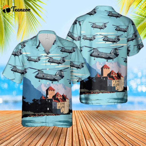 US Navy Boeing Vertol CH-46 Sea Knight Hawaiian Shirt Gift for Dad Father Days