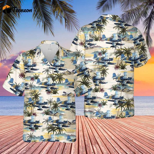 US Navy Curtiss SOC Seagull Hawaiian Shirt Gift for Dad Father Days