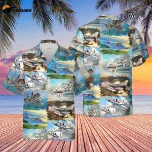 US Navy Douglas A-4 Skyhawk Hawaiian Shirt Gift for Dad Father Days