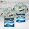 US Navy EA-6B Of Electronic Attack Squadron 134 (VAQ-134) And USS George H.W. Bush (CVN 77) Hawaiian Shirt Gift for Dad Father Days