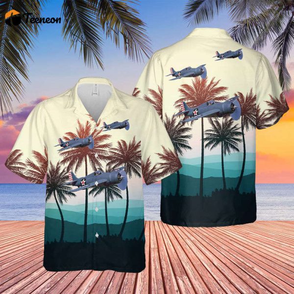 US Navy Grumman F4F-3 Hawaiian Shirt Gift for Dad Father Days