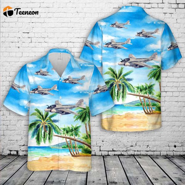 US Navy Grumman KA-6D Intruder (BuNo 149484) from Attack Squadron 34 (VA-34) Blue Blasters Hawaiian Shirt Gift for Dad Father Days