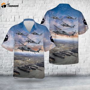 US Navy HSC-5 “Nightdippers” Sikorsky MH-60S Seahawk At Naval Station Norfolk Hawaiian Shirt Gift for Dad Father Days