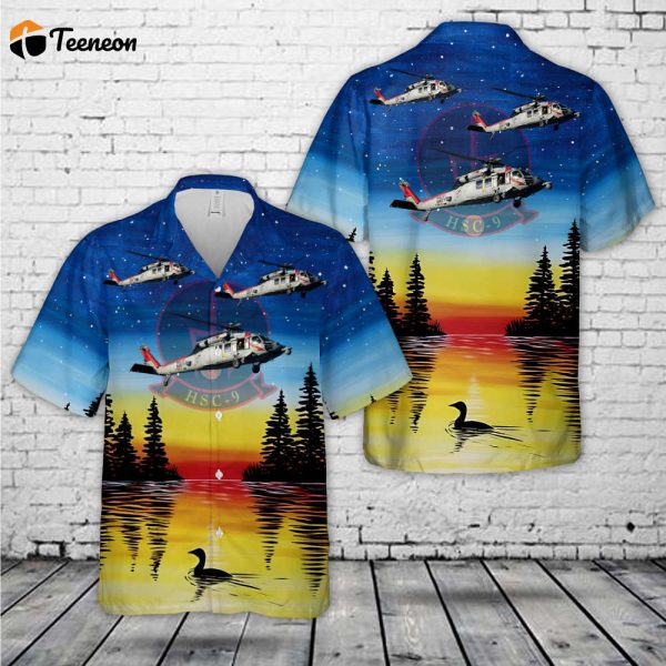 US Navy Helicopter Sea Combat Squadron 9 (HSC-9) “Tridents” Hawaiian Shirt Gift for Dad Father Days