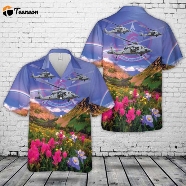 US Navy Helicopter Sea Combat Squadron SIX (HSC-6) MH-60S Seahawk Hawaiian Shirt Gift for Dad Father Days