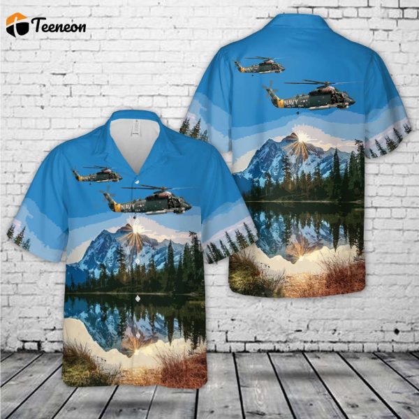 US Navy Kaman SH-2F Seasprite of HSL-33 Seasnakes Hawaiian Shirt Gift for Dad Father Days