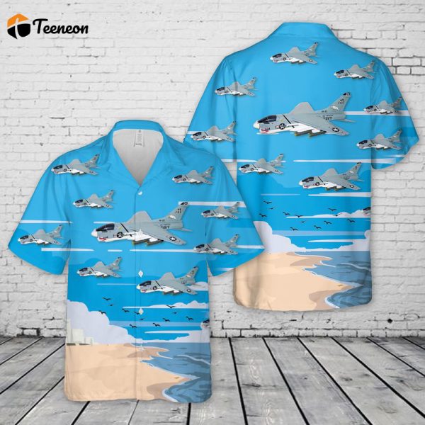 US Navy LTV A-7E Corsair II Of VA-83 “Rampagers” Hawaiian Shirt Gift for Dad Father Days