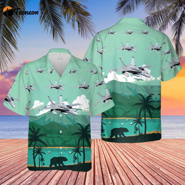 US Navy McDonnell Douglas FA-18 Hornet Hawaiian Shirt Gift for Dad Father Days