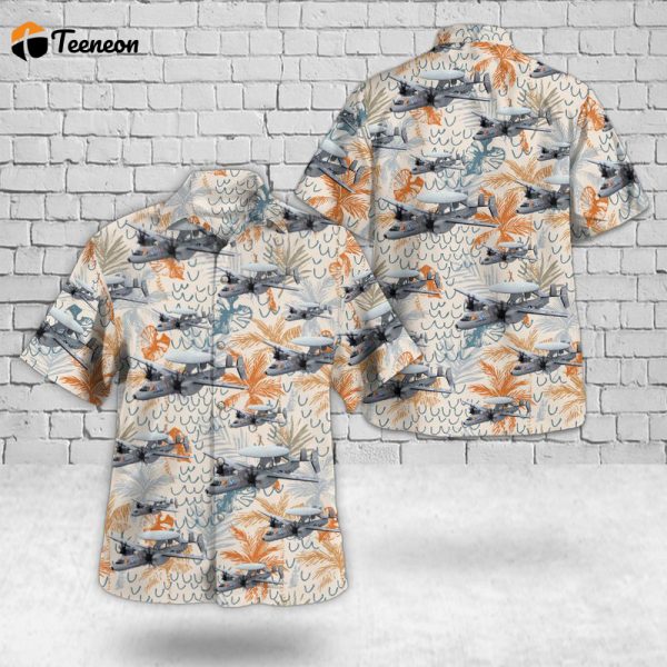 US Navy Northrop Grumman E-2D Advanced Hawkeye Airborne Early Warning (AEW) Aircraft Hawaiian Shirt Gift for Dad Father Days