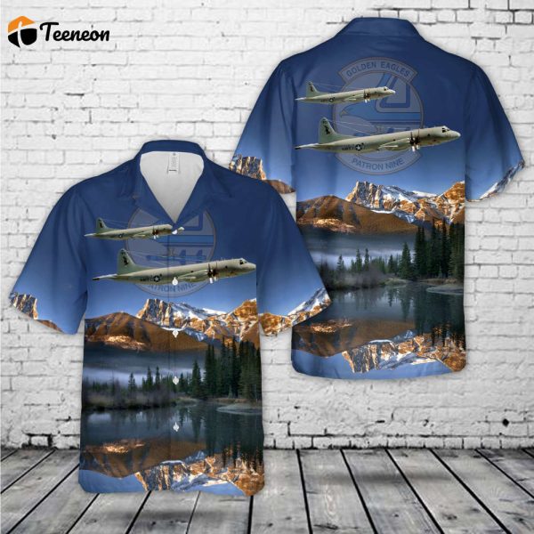 US Navy Patrol Squadron 9 (VP-9) “Golden Eagles” P-3C Hawaiian Shirt Gift for Dad Father Days