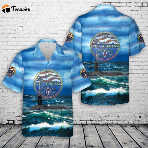 US Navy USS Alabama (SSBN-731) Ohio-class submarine Ballistic missile submarines Hawaiian Shirt Gift for Dad Father Days