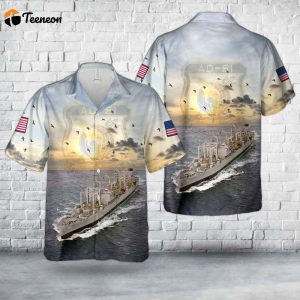 US Navy USS Ashtabula (AO-51) Hawaiian Shirt Gift for Dad Father Days