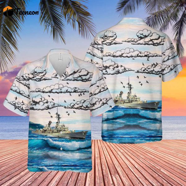 US Navy USS John King (DDG-3) Hawaiian Shirt Gift for Dad Father Days