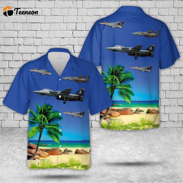 US Navy VF-103 F-14B Hawaiian Shirt Gift for Dad Father Days