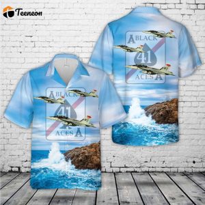 US Navy VFA-41 Black Aces F A-18F Hawaiian Shirt – Perfect Father s Day Gift