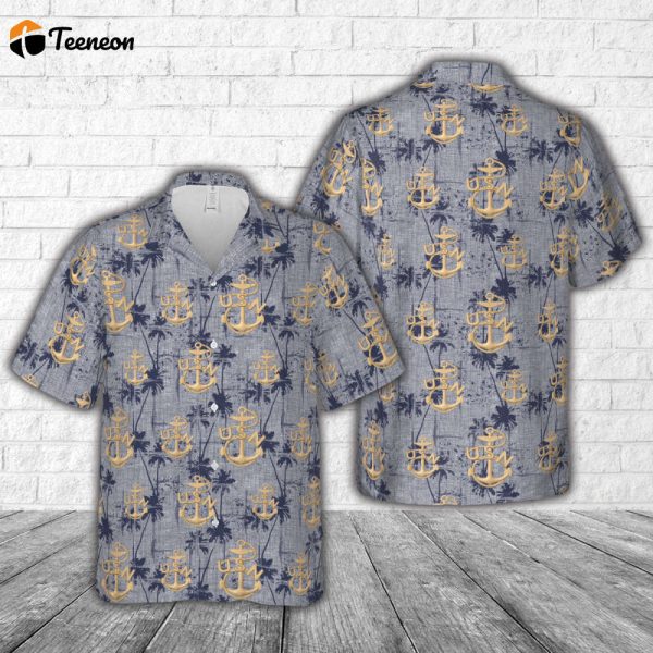 US Navy WWII Chief Anchor Hawaiian Shirt Gift for Dad Father Days