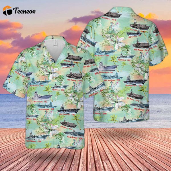 WWII U.S. Navy Aircraft Hawaiian Shirt Gift for Dad Father Days