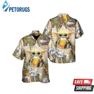 Aloha Star Wars Baby Yoda And Wheat Beer Hawaiian Shirt