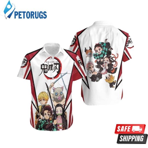 Anime kimetsu no yaiba Tanjiro and friends Hawaiian Shirt