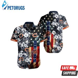 Chicago Bears Flag Flower Hawaiian Shirt