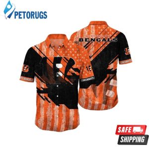 Cincinnati Bengals NFL Graphic American Flag Printed Hawaiian Shirt