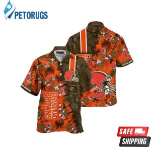 Cleveland Browns Football Floral Aloha Hawaiian Shirt