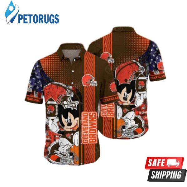 Cleveland Browns NFL Mickey Graphic 3D Printed Hawaiian Shirt