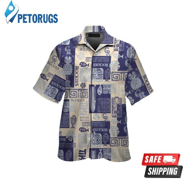 Colorado Rockies MLB Short Sleeve Button Up Tropical Hawaiian Shirt