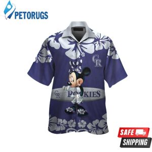 Colorado Rockies Minnie Mouse Short Sleeve Button Up Tropical Hawaiian Shirt