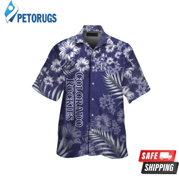 Colorado Rockies Short Sleeve Button Up Tropical Hawaiian Shirt