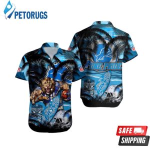 Detroit Lions Lion Pride Palm Tropical Aloha Hawaiian Shirt