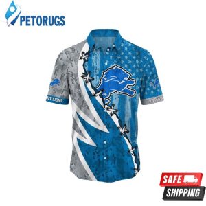 Detroit Lions NFL Graphic American Flag Hawaiian Shirt