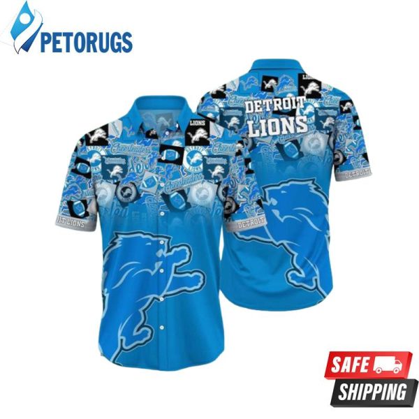 Detroit Lions NFL Trends Summer Short Sleeve Button Down Hawaiian Shirt