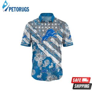 Detroit Lions NFL Tropical Flower Graphic Hawaiian Shirt