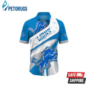 Detroit Lions Short Sleeve Big Logo Hawaiian Shirt